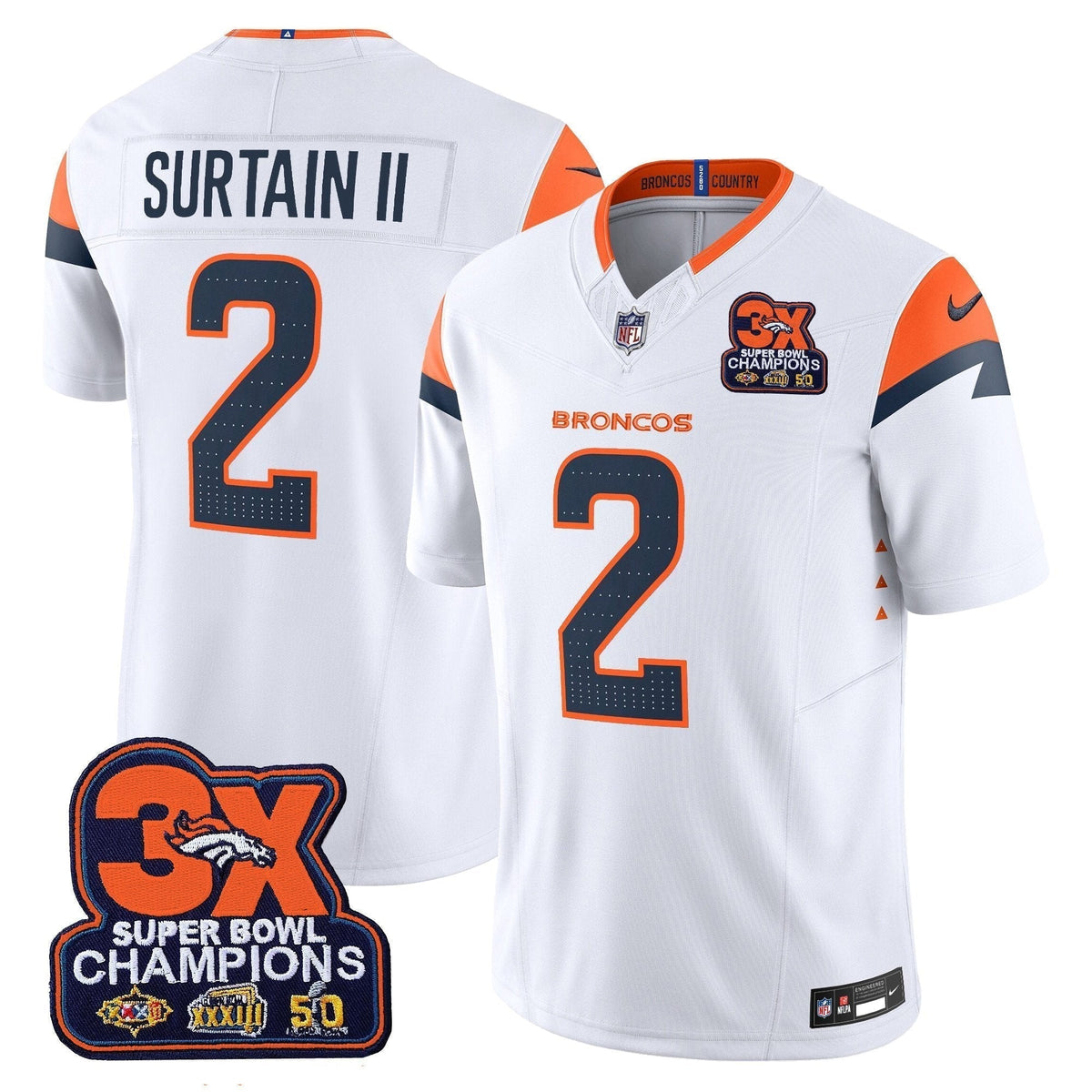 DEN 3-Time Champions Patch Vapor Limited Jersey