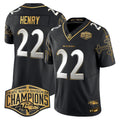 BAL Maryland Flag Map 2024 AFC North Division Champions Patch Gold Vapor Limited Jersey