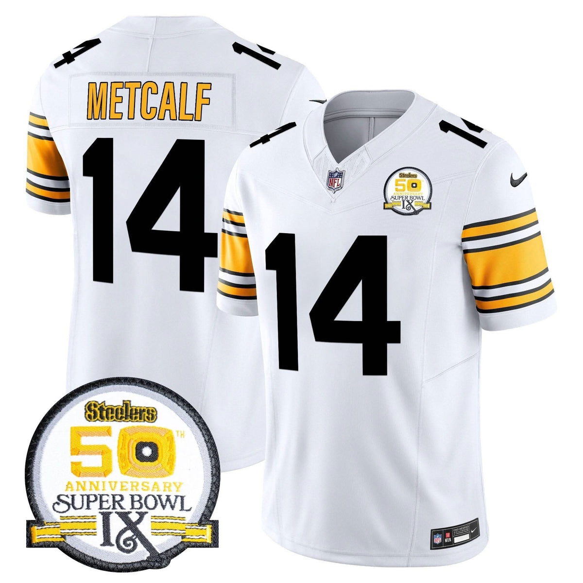 PIT 50th Anniversary Of Super Bowl IX Patch Vapor Limited Jersey
