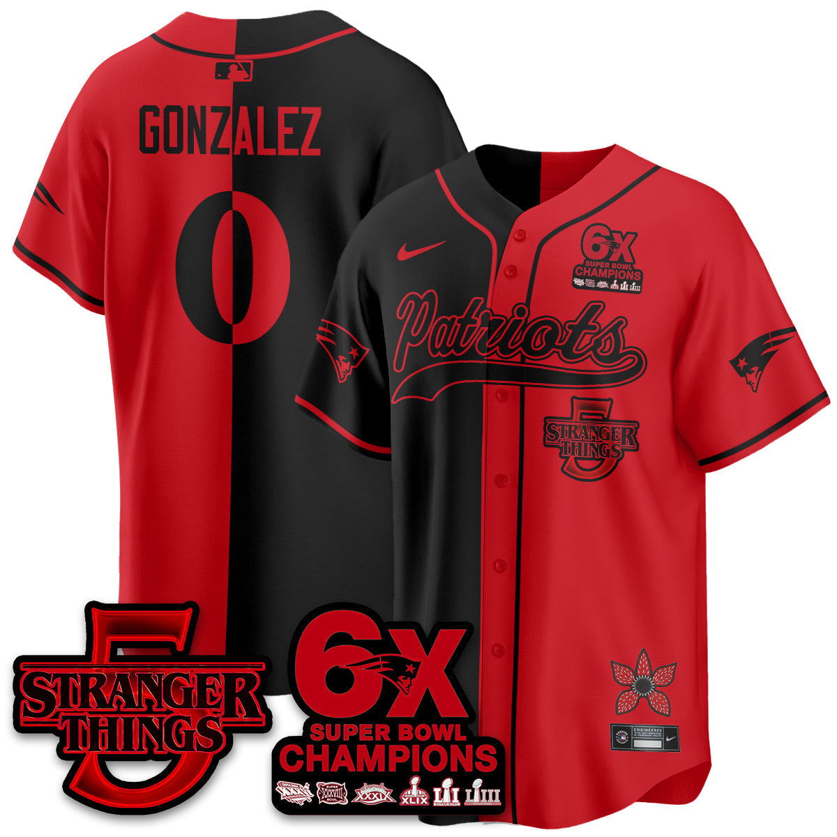 NE Stranger Things Vapor Limited Baseball Jersey - All Stitched