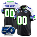 Seattle Seahawks 50th Season Vapor Limited Custom Jersey - All Stitched