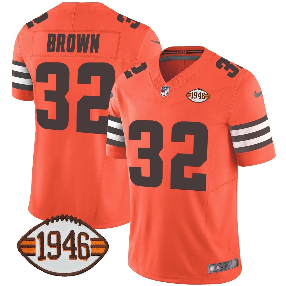 Browns 1946 75th Anniversary Patch Jersey - All Stitched