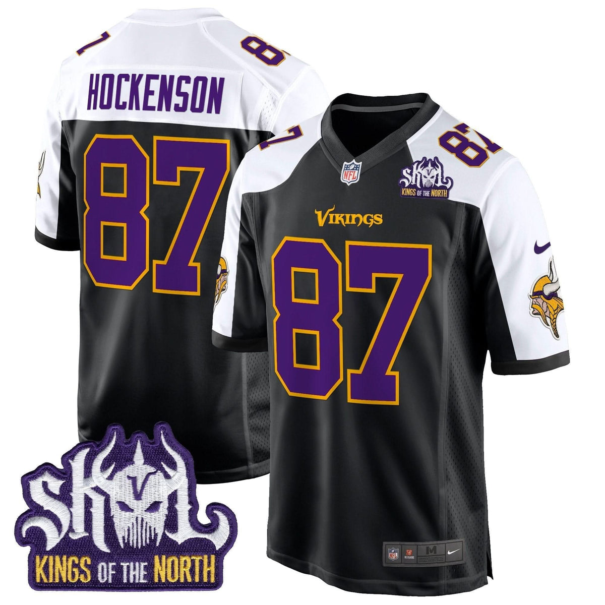 Minnesota Vikings King Of The North Patch Throwback Game Jersey - All Stitched