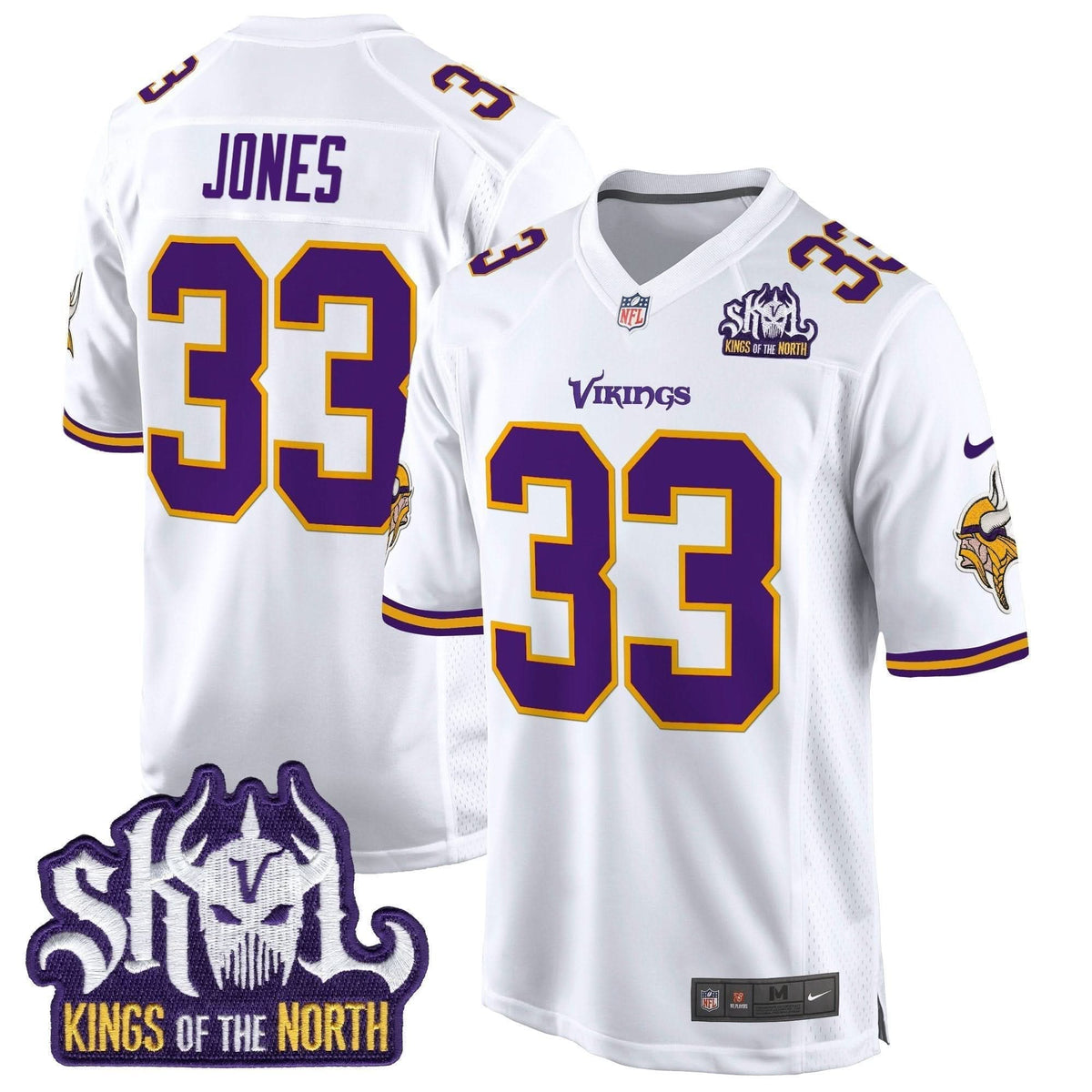 Minnesota Vikings King Of The North Patch Throwback Game Jersey - All Stitched