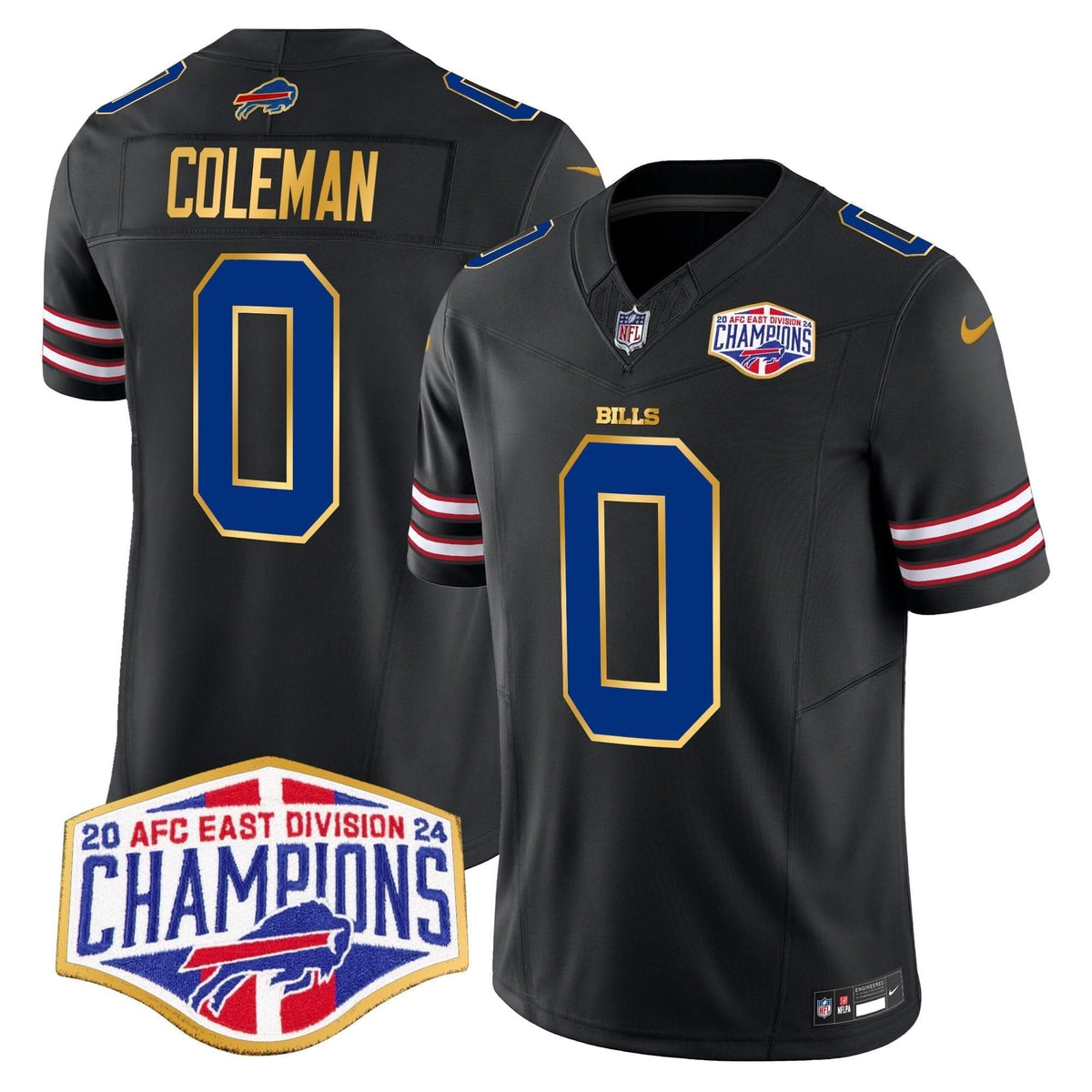 Bills 2024 AFC East Division Champions Gold Trim Vapor Limited Jersey - All Stitched