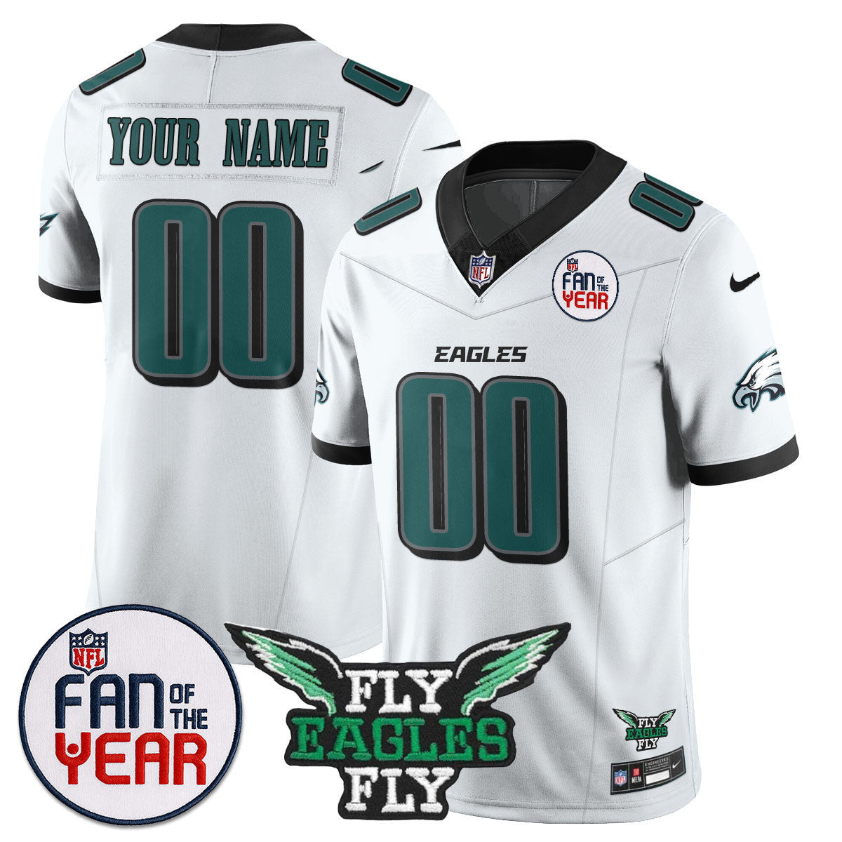 Custom Philadelphia Eagles "Fan Of The Year" Jersey - All Stitched
